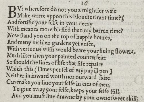 William Shakespeare, 16th Sonnet
